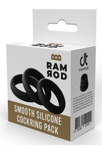 Dreamtoys Ramrod Smooth Silicone Cockring Pack svart penisring