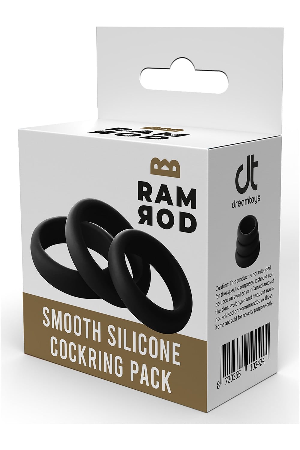 Dreamtoys Ramrod Smooth Silicone Cockring Pack svart penisring
