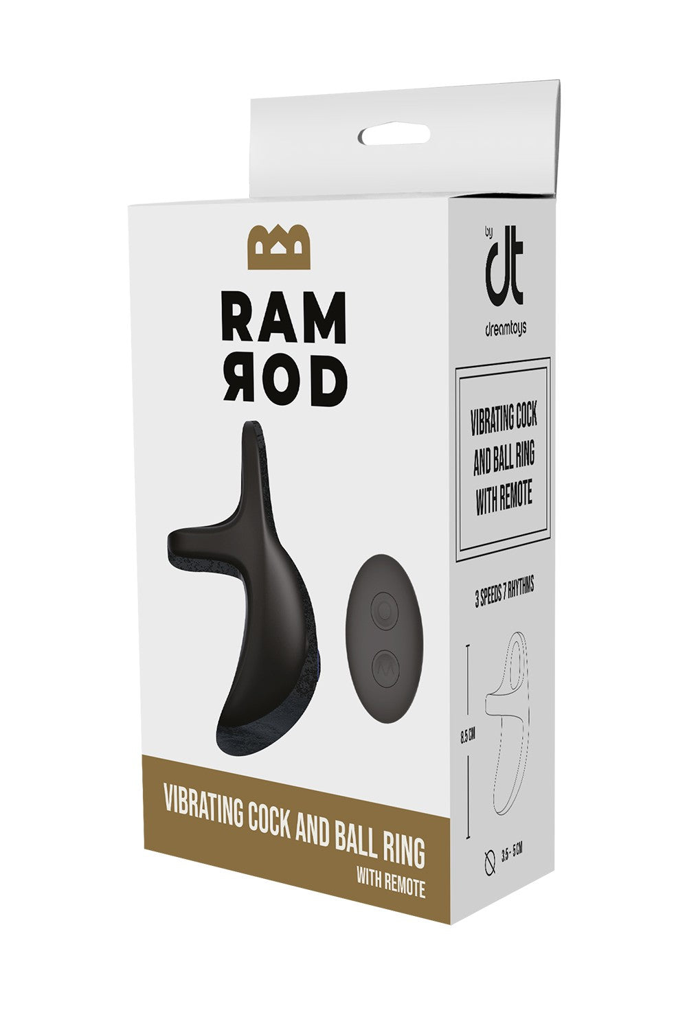 Vibrerande penis- och pungring med fjärrkontroll från Dreamtoys Ramrod
