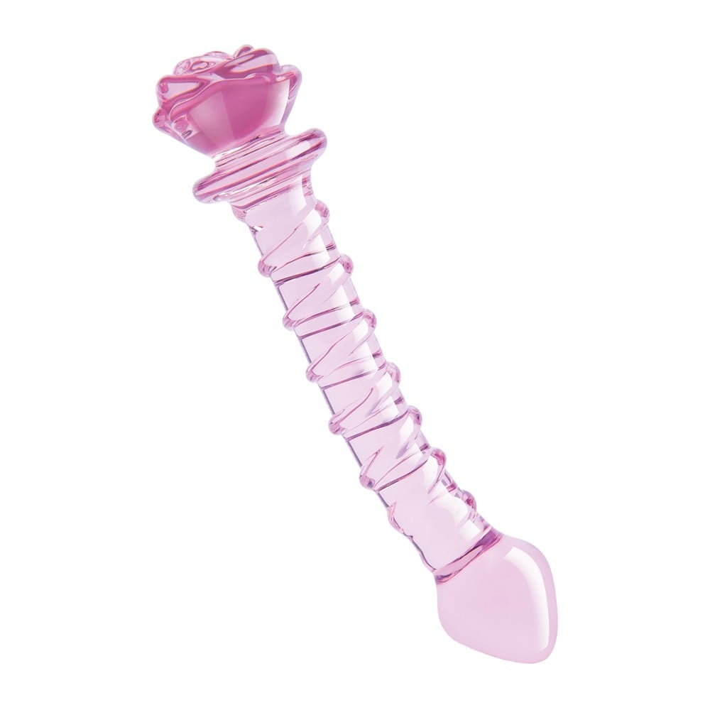 Dreamtoys Glaze Glass Rosebud Spiral G-Spot Dildo glidmedel