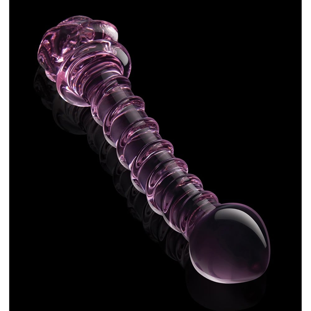 Dreamtoys Glaze Glass Rosebud Spiral G-Spot Dildo glidmedel