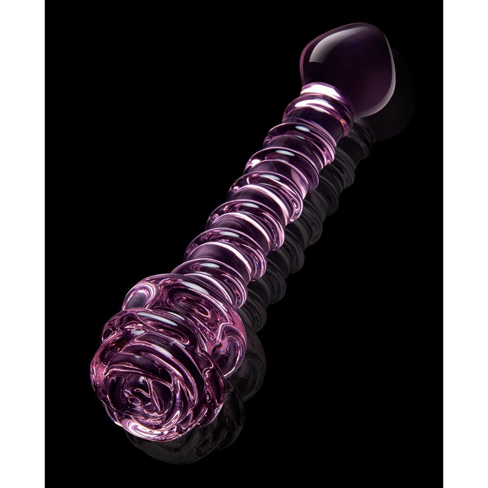 Dreamtoys Glaze Glass Rosebud Spiral G-Spot Dildo glidmedel