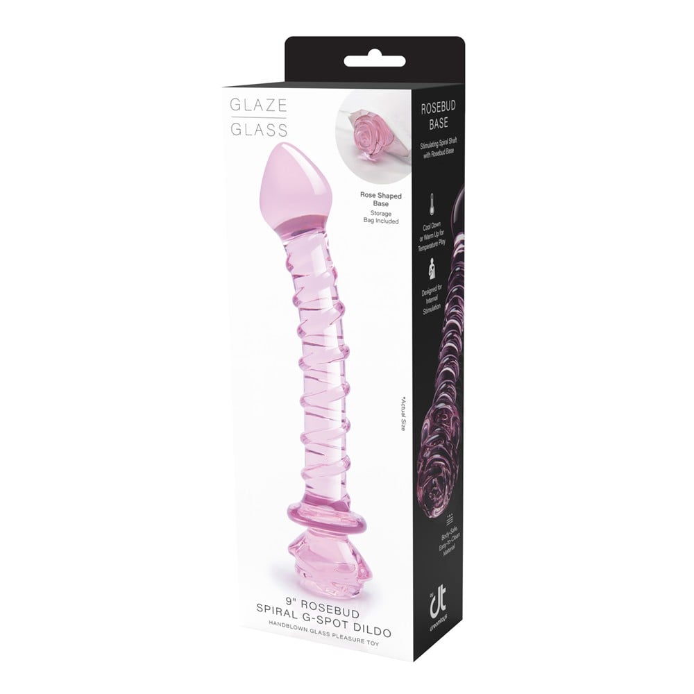 Dreamtoys Glaze Glass Rosebud Spiral G-Spot Dildo glidmedel