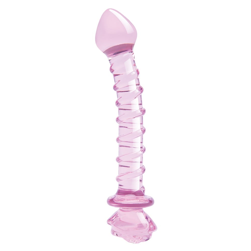 Dreamtoys Glaze Glass Rosebud Spiral G-Spot Dildo glidmedel