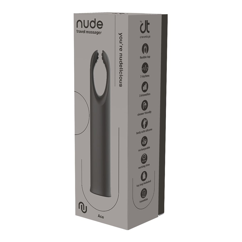 Dreamtoys Nude Ace Travel Massager grå massageprodukt