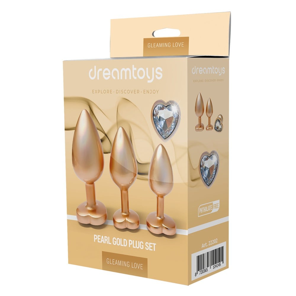 Dreamtoys Gleaming Love Pearl Gold Plug Set guld analprodukt