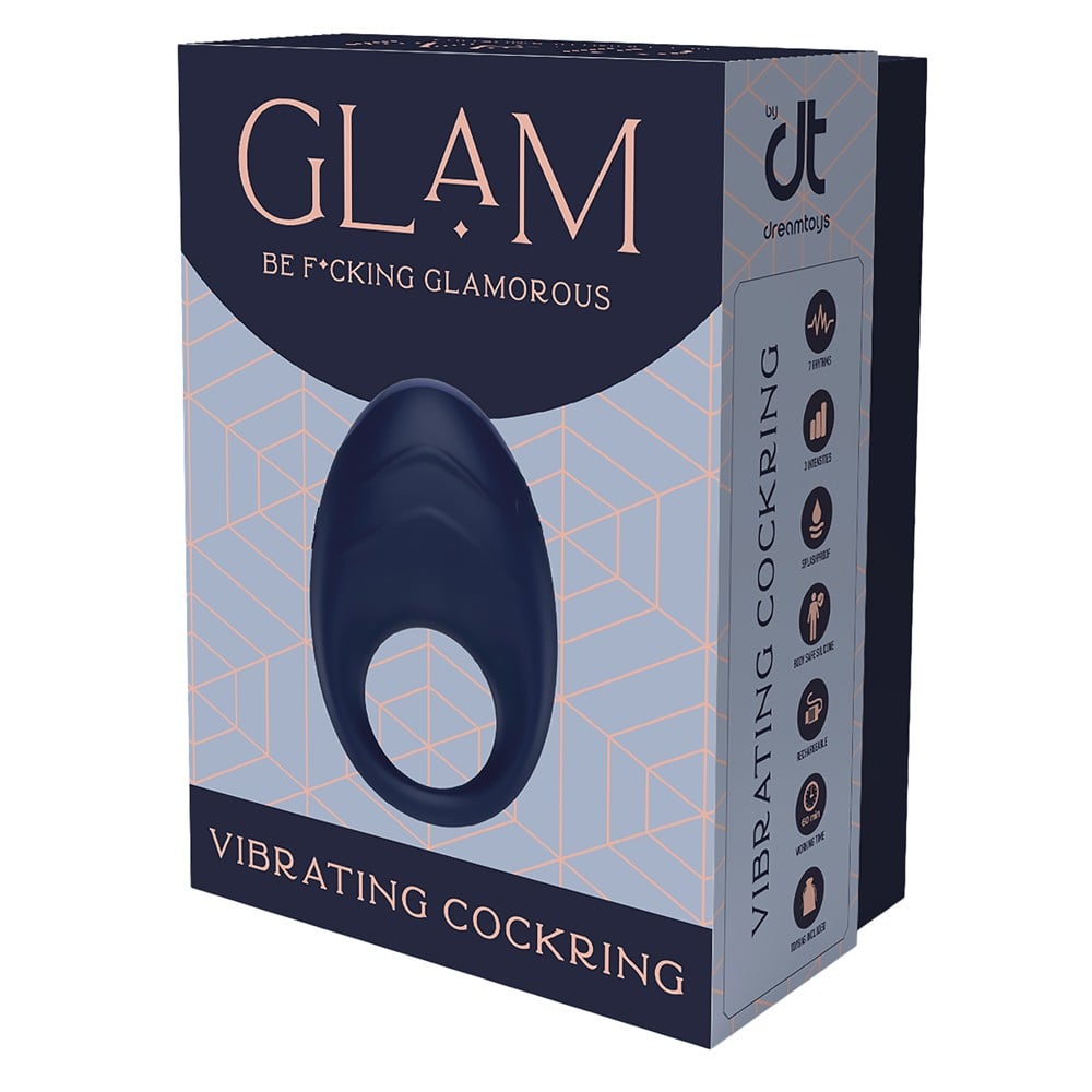 Dreamtoys Glam Vibrating Cockring blå penisring