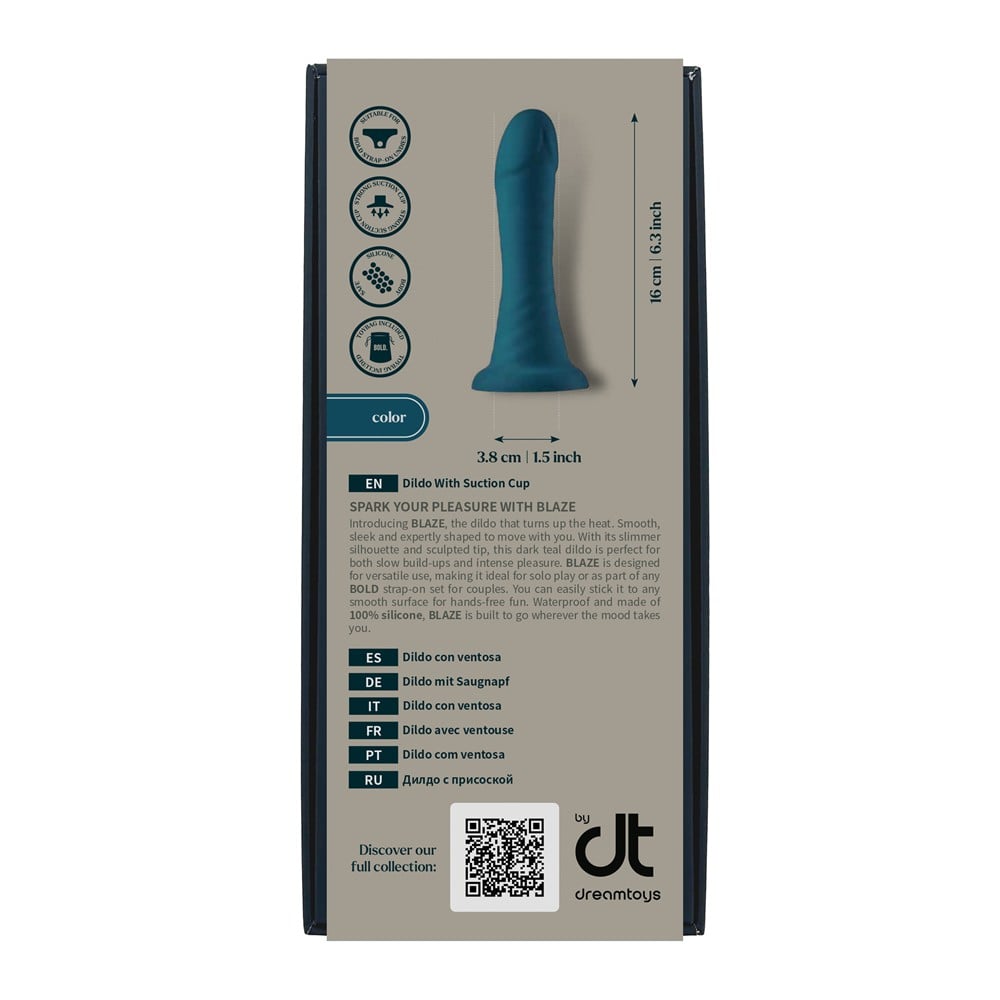 Dreamtoys Bold. Blaze Dildo With Suction Cup Blaze With 6 Inch Dildo blå presentset