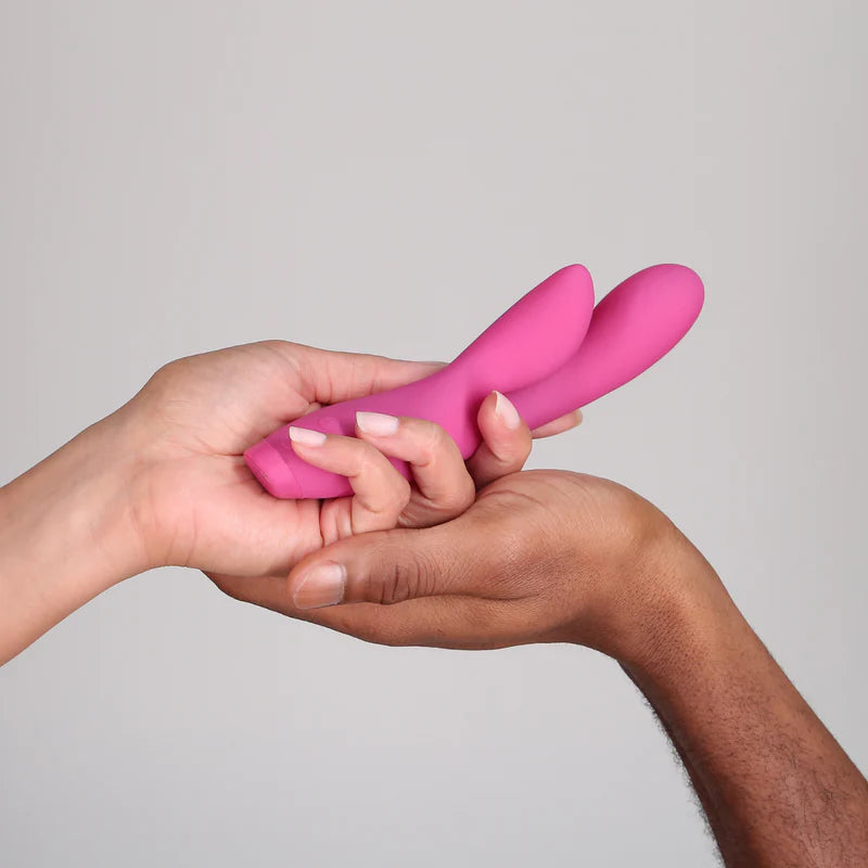 Rabbit-vibrator i silikon Hra – G-punkt och klitorisstimulering (Rosa)