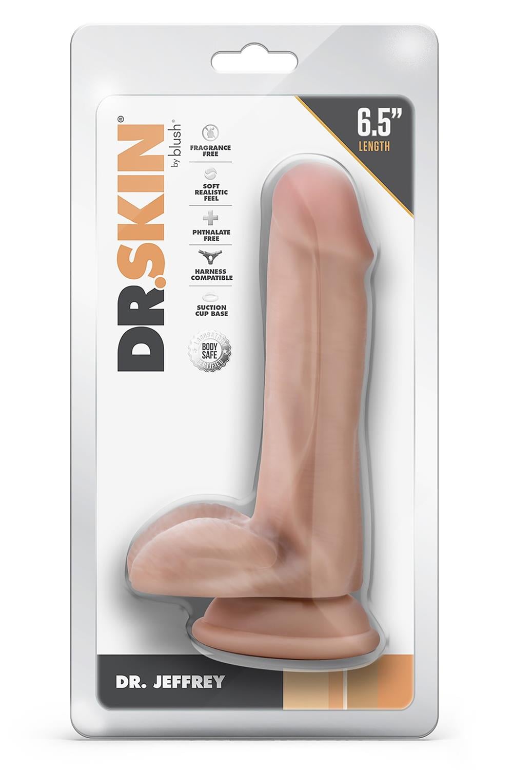 Dr. Skin Dr. Jeffrey 6.5 Inch Dildo With Balls Beige glidmedel