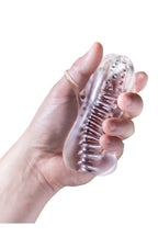 Transparent masturbator med grepphandtag