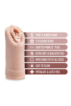Masturbator med stimulerande kulor i TPE beige