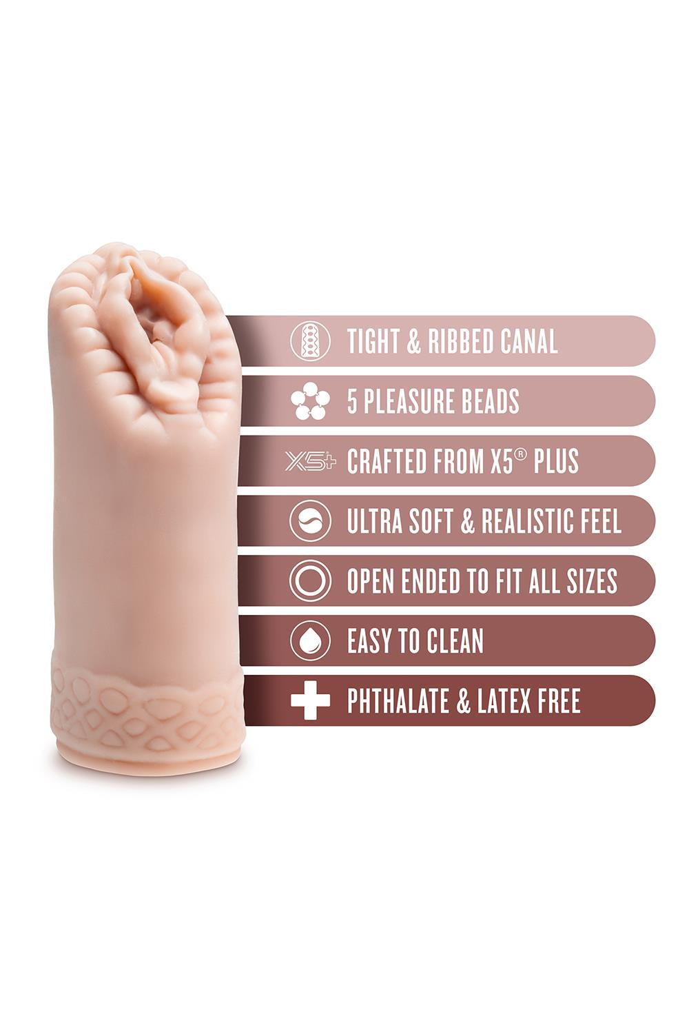 Masturbator med stimulerande kulor i TPE beige