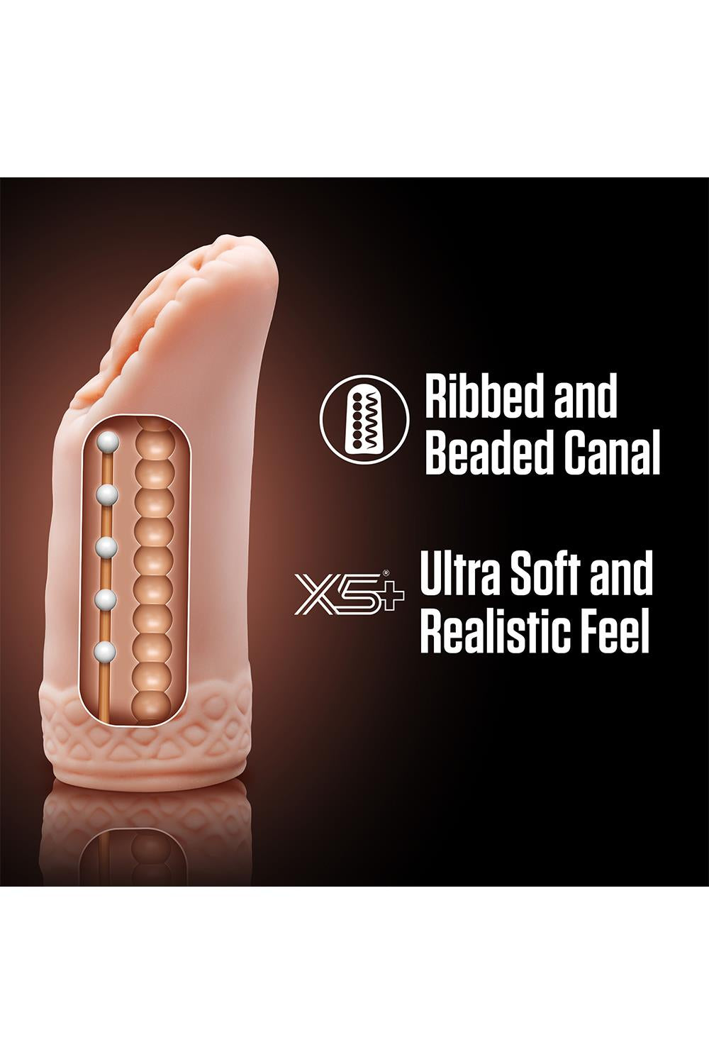 Masturbator med stimulerande kulor i TPE beige