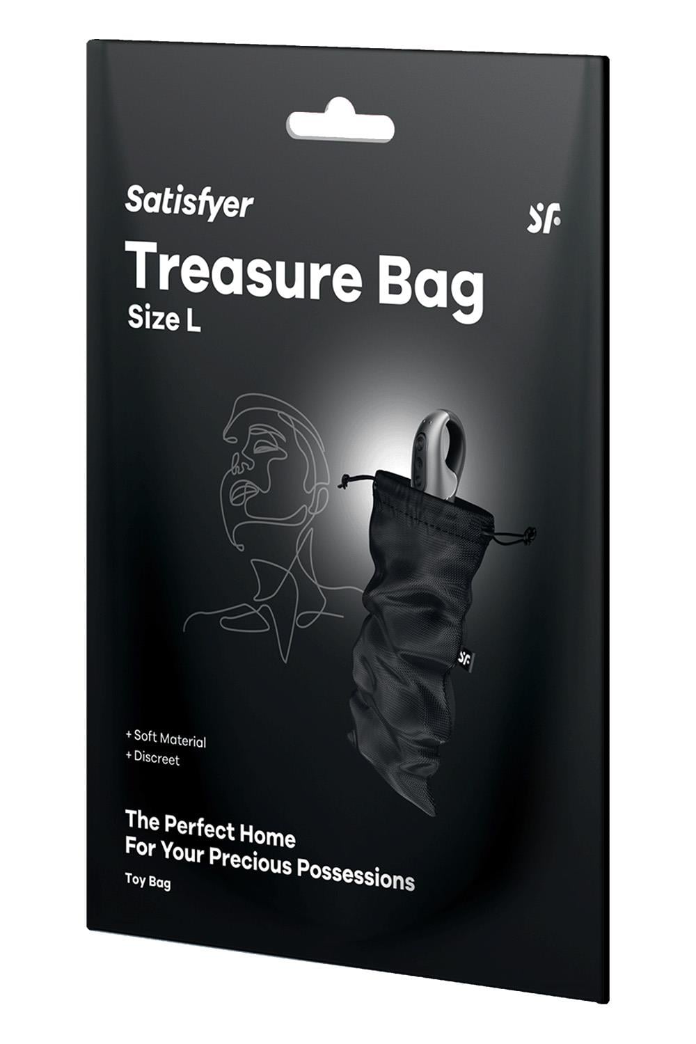 Satisfyer Treasure Bag L svart förvaringspåse