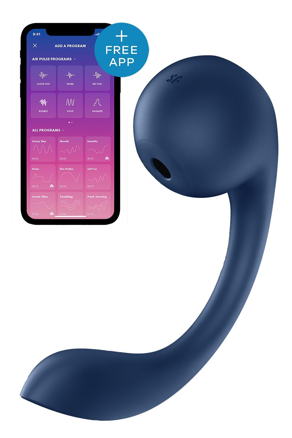 Satisfyer Pro+ Wave 4 Connect APP Dark blå lufttrycksvibrator