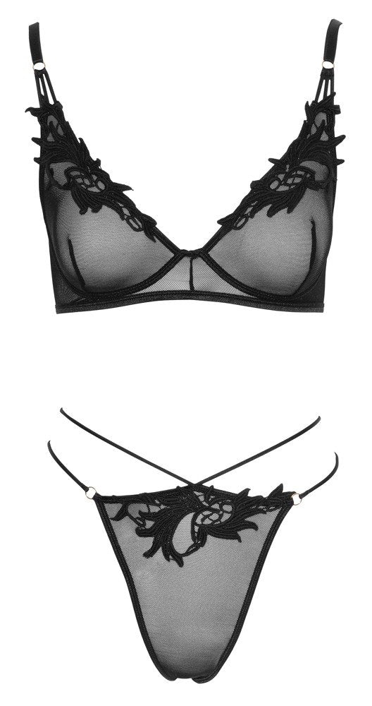 cottelli lingerie set bh och rio trosa med exklusiv brodyr