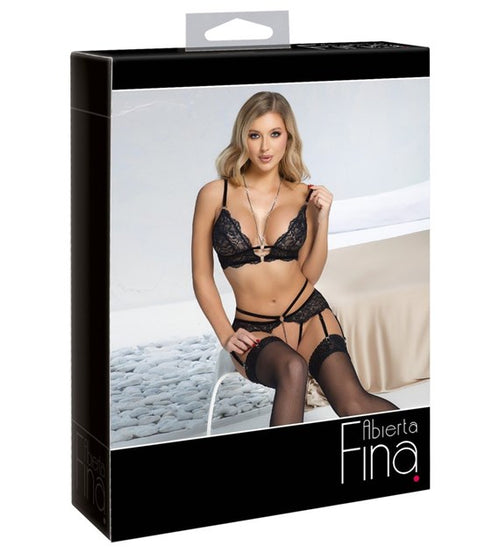 Abierta Fina – Sensuellt spetsset med bralette och crotchless-trosa