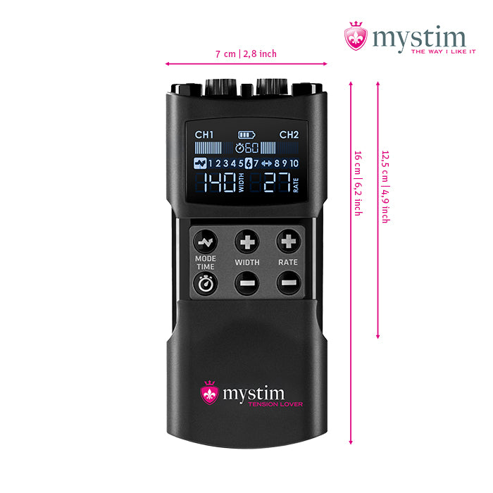 Mystim Tension Lover 2 digital E-Stim Powerbox med dubbla kanaler