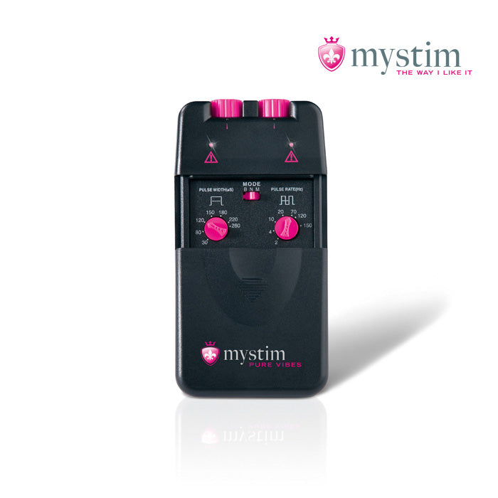 Mystim Pure Vibes analog E-Stim Powerbox med två kanaler
