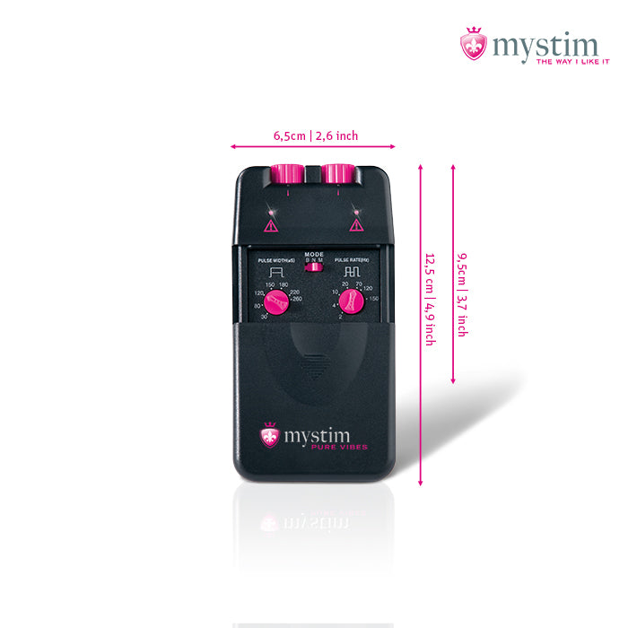 Mystim Pure Vibes analog E-Stim Powerbox med två kanaler