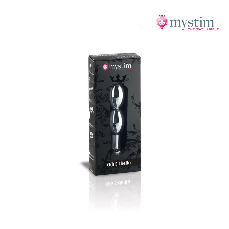 Mystim O(h!)-thello bipolär E-Stim-dildo i aluminium 14 cm