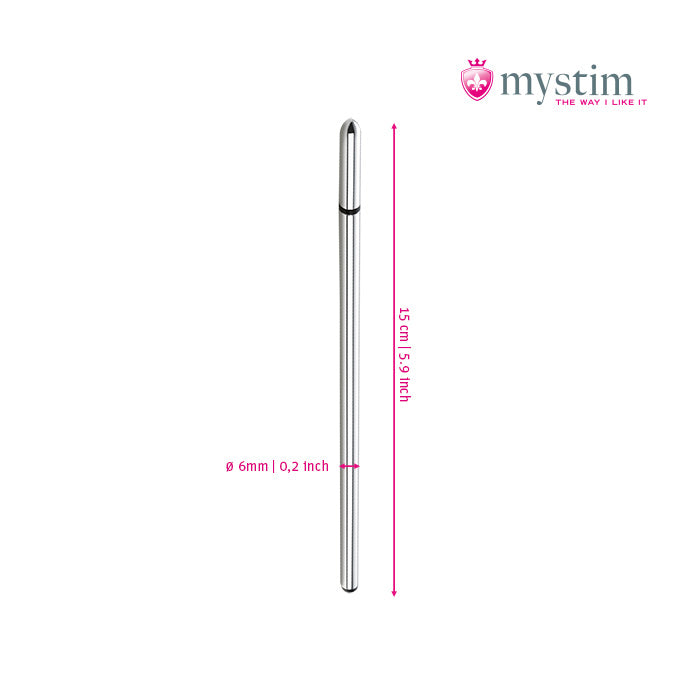 Mystim Slim Finn E-Stim-dilator i medicinsk aluminium 6 mm