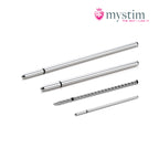 Mystim Tickleberry Finn bipolär E-Stim-dilator i medicinsk aluminium