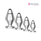 Mystim Little John E-Stim-buttplugg i handpolerad aluminium