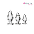 Mystim Little John E-Stim-buttplugg i handpolerad aluminium