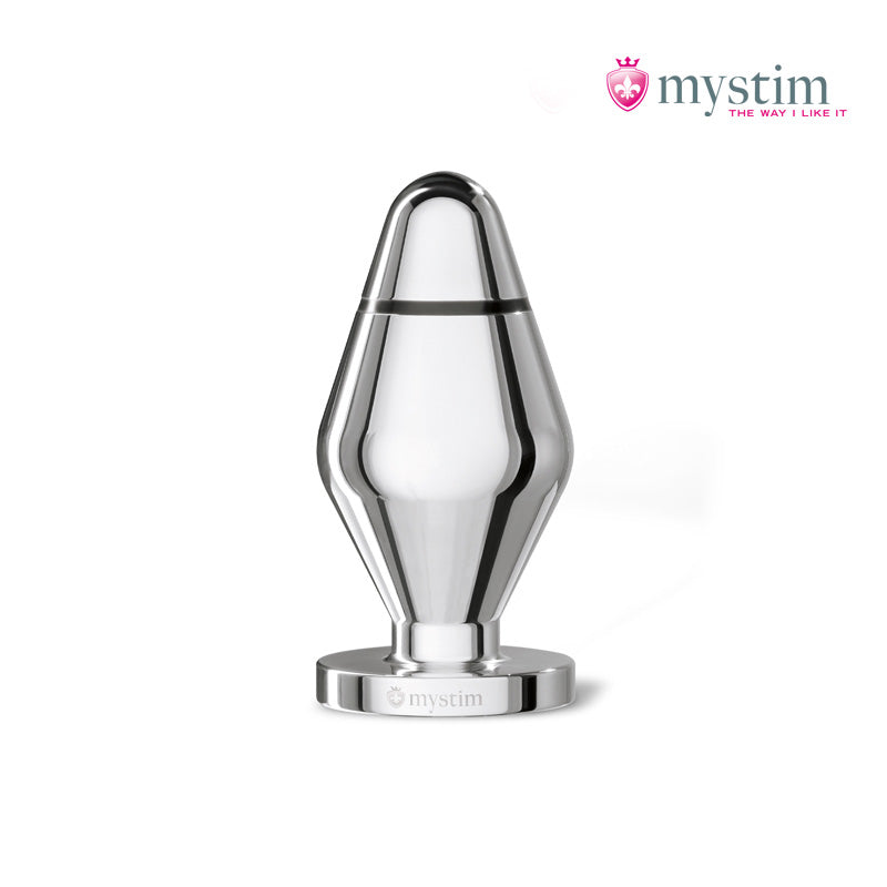 Mystim Little John E-Stim-buttplugg i handpolerad aluminium