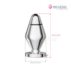 Mystim Little John E-Stim-buttplugg i handpolerad aluminium