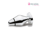 Mystim Little John E-Stim-buttplugg i handpolerad aluminium