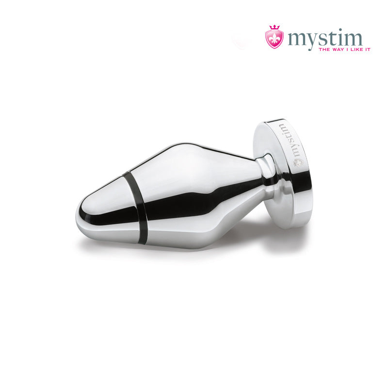 Mystim Little John E-Stim-buttplugg i handpolerad aluminium