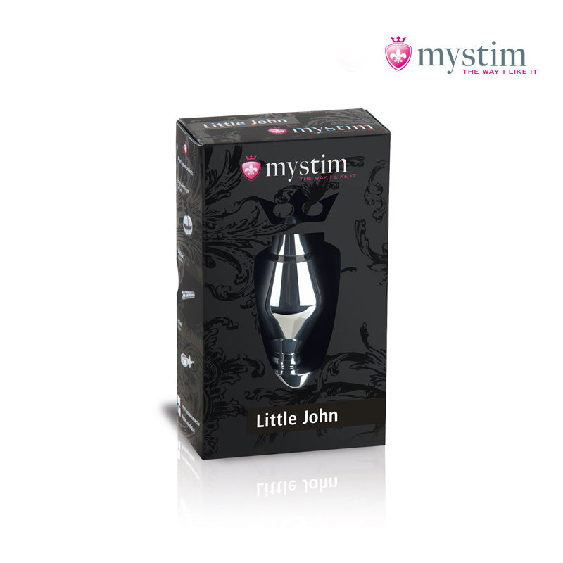 Mystim Little John E-Stim-buttplugg i handpolerad aluminium