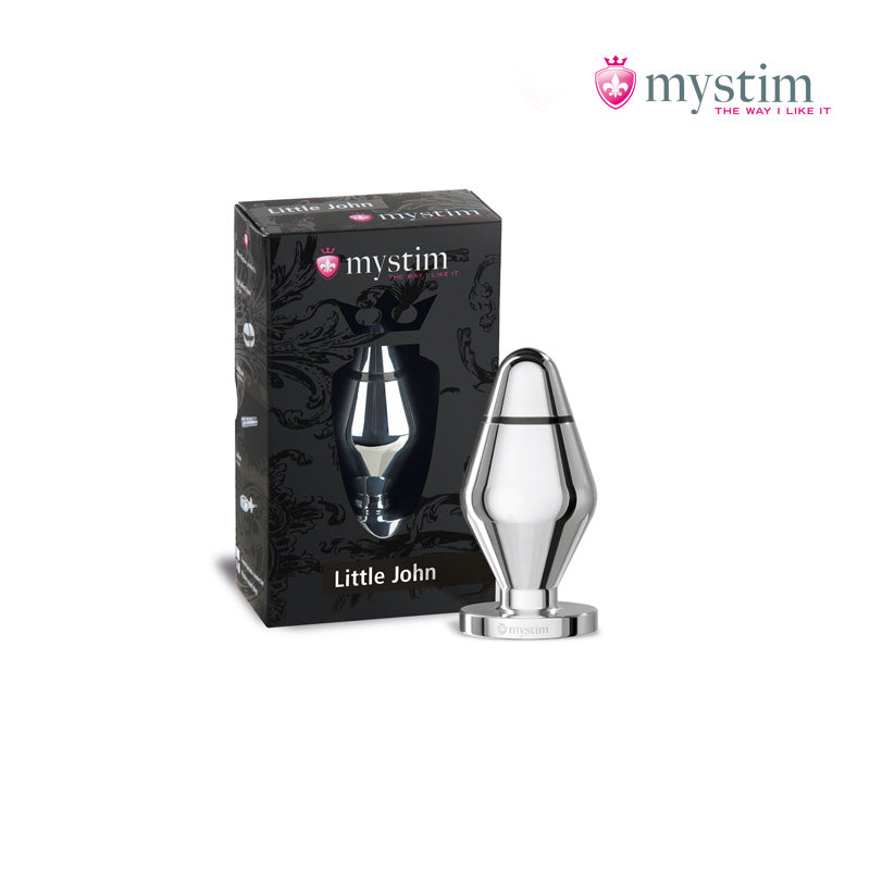 Mystim Little John E-Stim-buttplugg i handpolerad aluminium