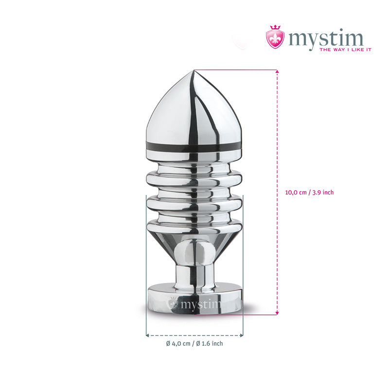 Mystim Hector Helix S E-Stim analplugg i aluminium