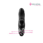 Mystim Hop Hop Bob Black E-Stim-kaninvibrator med dubbel stimulering