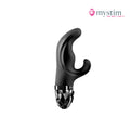 Mystim Hop Hop Bob Black E-Stim-kaninvibrator med dubbel stimulering