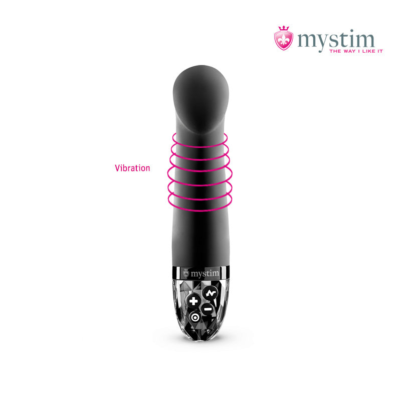 Mystim Right On Ron Black E-Stim-vibrator för G-punktsstimulering
