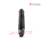 Mystim Real Deal Neal Black E-Stim-vibrator med vibration och bäckenbottenträning