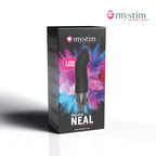 Mystim Real Deal Neal Black E-Stim-vibrator med vibration och bäckenbottenträning