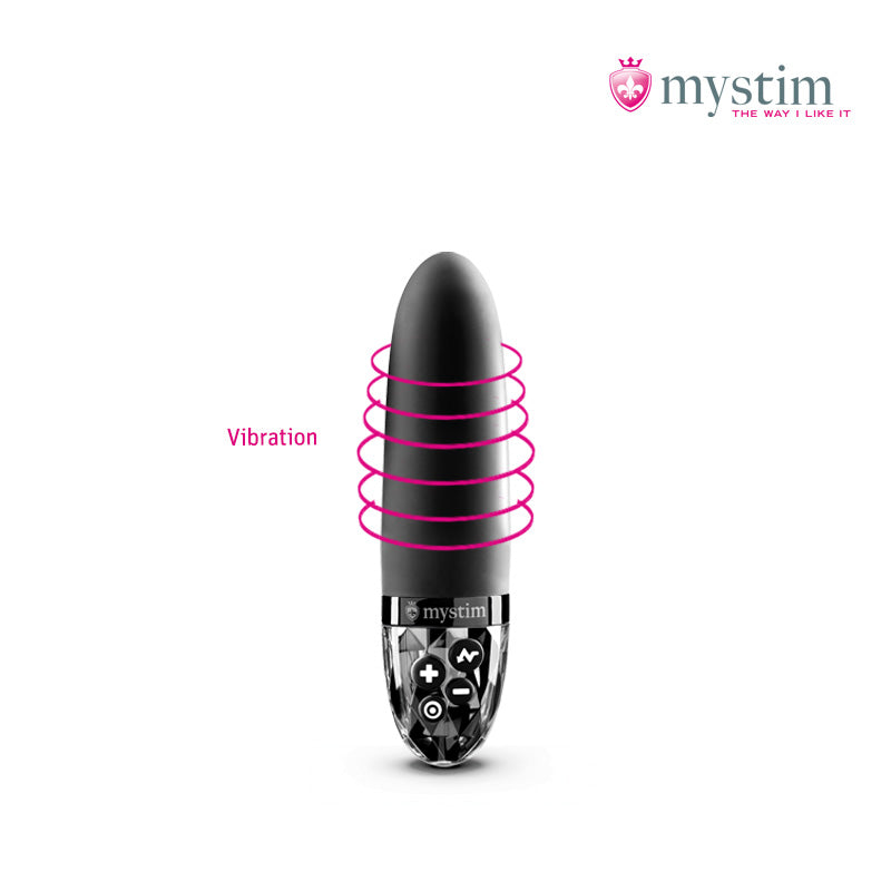 Mystim Sleak Freak Black E-Stim-vibrator med vibration och bäckenbottenträning