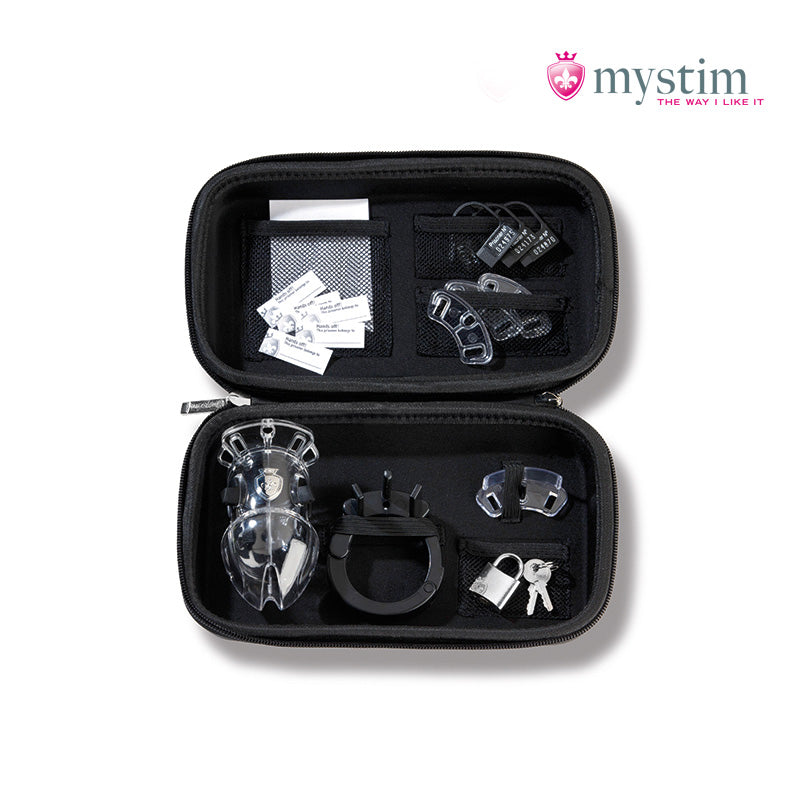 Mystim Pubic Enemy No. 2 E-Stim-kyskhetsbur med justerbar passform