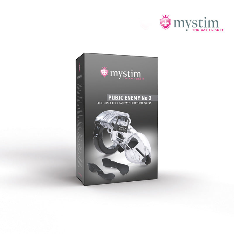 Mystim Pubic Enemy No. 2 E-Stim-kyskhetsbur med justerbar passform