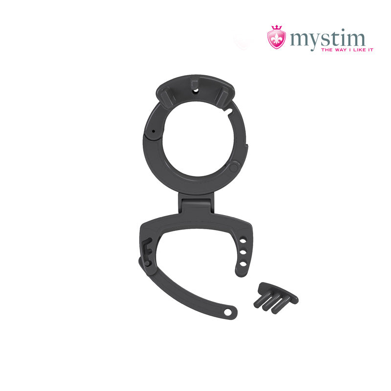 Mystim Pubic Enemy No. 3 E-Stim-kyskhetsbur med justerbar passform