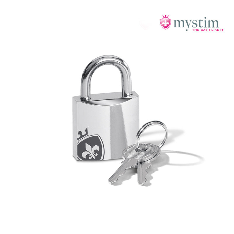 Mystim Pubic Enemy No. 3 E-Stim-kyskhetsbur med justerbar passform