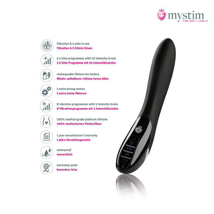 Mystim Electric Eric E-Stim-vibrator med dubbelmotor och bäckenbottenträning