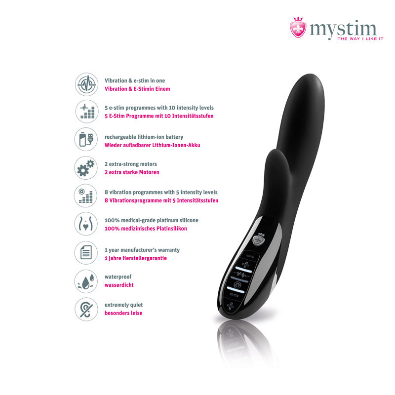 Mystim Daring Danny E-Stim-vibrator med dubbelmotor och bäckenbottenträning