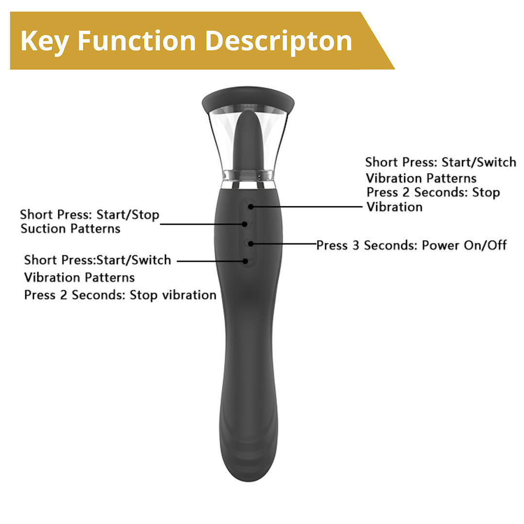 Erospace 2-i-1 vibrator med sugfunktion